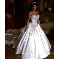 Arabic Beaded Crystal Diamond Cathedral/ Royal  Train Bridal Ball Gown Wedding Dress